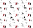 Hudson Forest Animals in Scenery on White Fabric Crafting