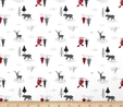 Hudson Forest Animals in Scenery on White Fabric Crafting 2