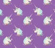 I Believe In Unicorns On Purple Fabric 