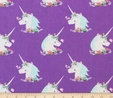 I Believe In Unicorns On Purple Fabric  2