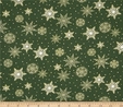 Jolly Old St Nick, Snowflakes Green Fabric Quilting & Patchwork 3