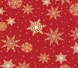 Jolly Old St Nick, Snowflakes Red Fabric Quilting & Patchwork