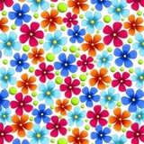 Jubilee Rainbow Floral on White Fabric