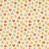 Jungle Buddies Multi Paw Prints on Light Gold Fabric