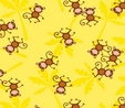 Jungle Jam Brown Monkeys On Yellow Fabric  2
