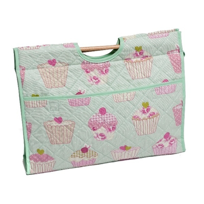 Knit Craft Bag Cupcakes on Pastel Green