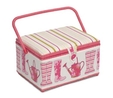 Garden Decorated Pink Large Sewing Box 