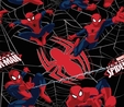 Marvel Ultimate Spiderman Web on Black Flannel Fabric 
