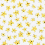 Mermaid Wishes Happy Glitter Starfish on White Fabric