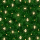 Miracle in Bethlehem Sparkling Stars on Green Fabric