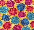 Mirage Multi Floral on Gold Fabric
