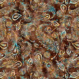 Mixed Botanica Feathers on Brown Fabric