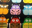 Multi Animal Backpacks on Black Fabric For Craft & Bag Making 