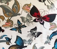 Multi Butterflies on Beige Fabric For Craft & Bag Making Fabric