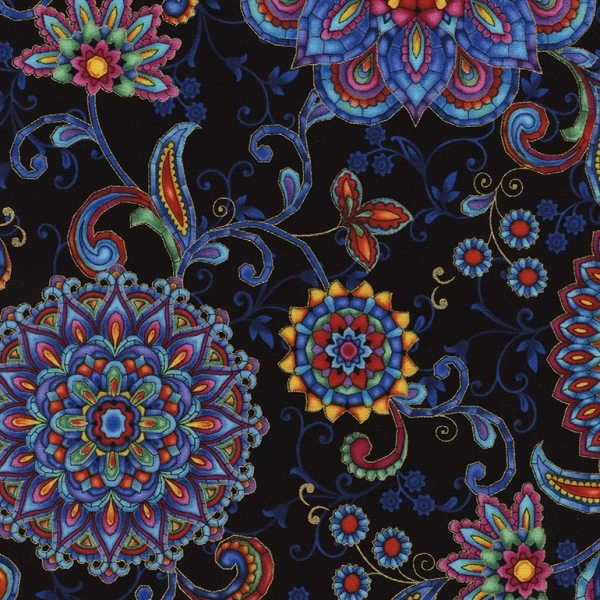 Multi Kaleidoscope Medallion Fabric Haberdashery Online