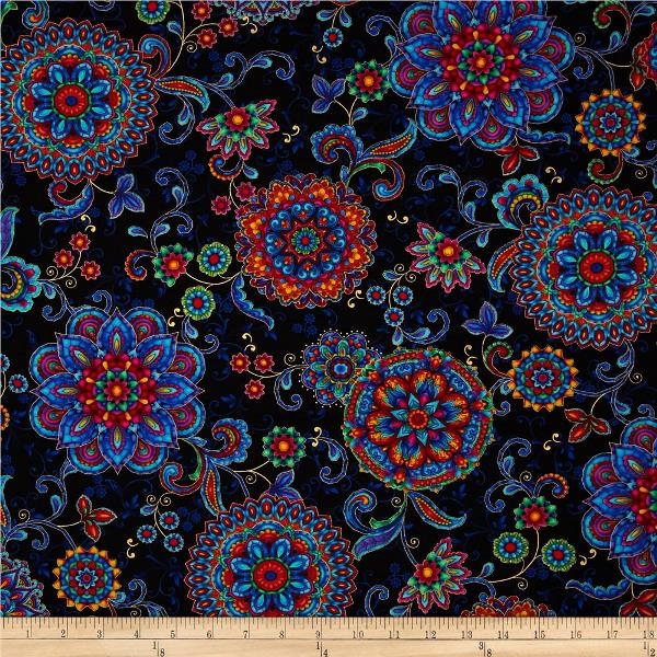 Multi Kaleidoscope Medallion Fabric Haberdashery Online