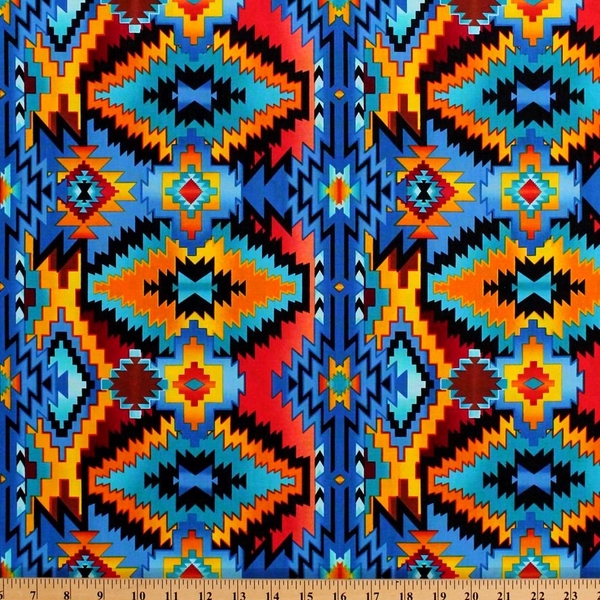 Multicolour Southwest Blanket Fabric Quilting & Patchwork spares
