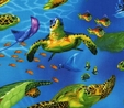 Multicolour Turtles Fabric 