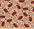 My Story Tossed Animals On Dark Tan Fabric Quilting & Patchwork 2