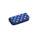 Navy Polka Dot Crochet Hook Case Filled