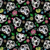 Nine Lives Cat Heads on Black Fabric