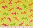 Olivia Multicolour Lizards on Light Green Fabric  2