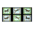 Painted Pony Patches on Black Fabric Panel Panels & Stocking
