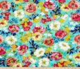 Penelope Tossed Floral on Jade Fabric  2