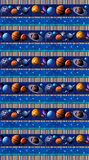 Planets & Striped Border Across The Universe Fabric