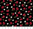 Poppies & Daisies on Black Fabric  2