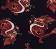 Red Metallic Dragons on Black Fabric Quilting & Patchwork 2