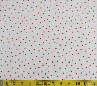 Red Stars & Swirls Fabric
