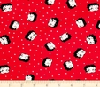 Red White & Betty Boop Dot on Red Fabric Quilting & Patchwork 3