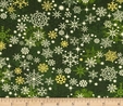 Reindeer Prance Green Snowflakes Fabric  3