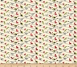 Retro Minis Birds on a Wire on Cream Fabric  2