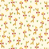 Retro Minis Giraffes on Cream Fabric