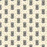 Retro Minis Grey Leopards on Cream Fabric