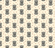 Retro Minis Grey Leopards on Cream Fabric  2