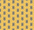 Retro Minis Grey Leopards on Gold Fabric