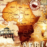 Safari African Map Fabric
