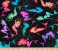 Sea Serenade Multi Tossed Mermaids on Black Fabric  2