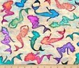 Sea Serenade Multi Tossed Mermaids on Cream Fabric Quilting & Patchwork 2