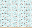 Sew Sweet Coral & Turquoise Floral on White Fabric Quilting & Patchwork 2