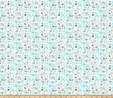 Sew Sweet Coral & Turquoise Floral on White Fabric Quilting & Patchwork 2