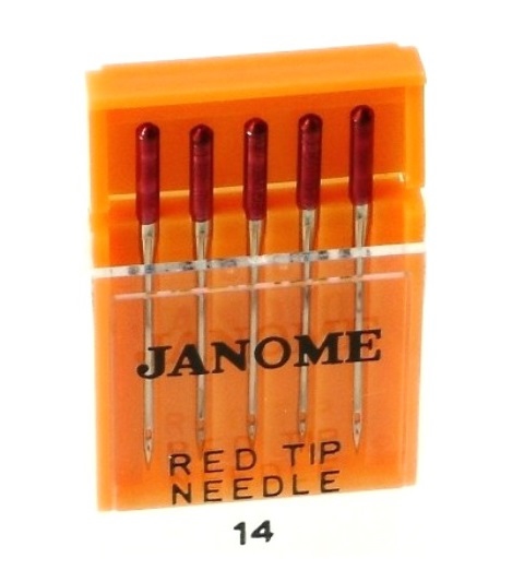 Janome 990314000 | Sewing Machine Red Tip Scarf Needles - 90 