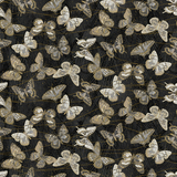 Shimmer Fantasia Butterflies on Black Fabric