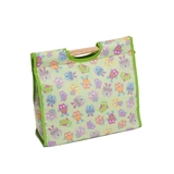 Small Playful Owls on Green Background Sewing Bag