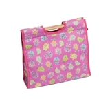 Small Playful Owls on Pink Background Sewing Bag