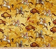 Southwest Soul Bison Run on Yellow Fabric Crafting 2