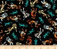Southwest Soul Kokopelli Dancers on Black Fabric Crafting 2